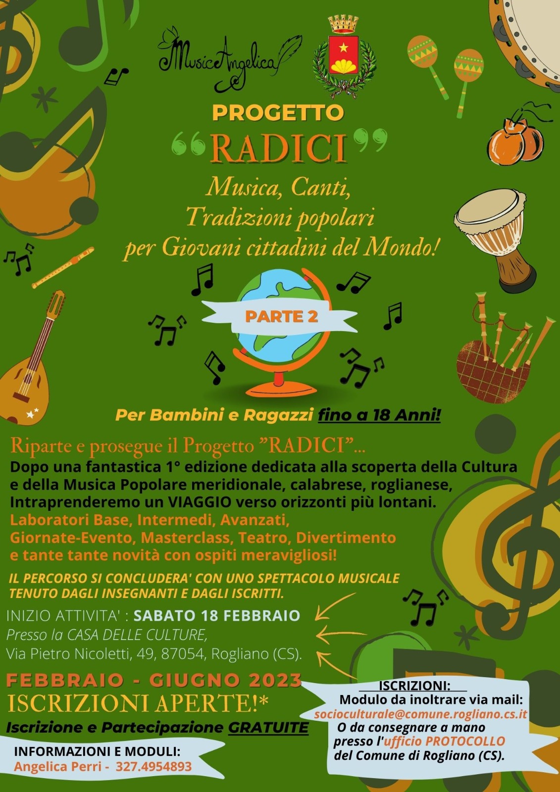 Progetto Radici: Musica, Canti, Tradizioni popolari per Giovani cittadini del Mondo!