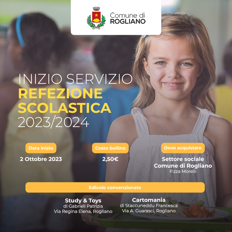 Inizio servizio Refezione Scolastica